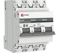 Автоматический выключатель EKF PROxima ВА 47-63, 3P, 4А, 4,5kA mcb4763-3-04D-pro