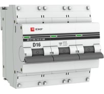 Автоматический выключатель EKF PROxima ВА 47-100, 3P, 16А, 10kA mcb47100-3-16D-pro