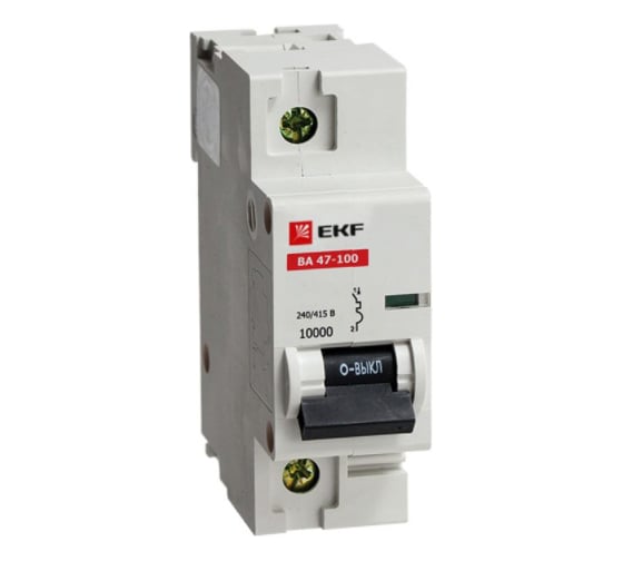 Автоматический выключатель EKF ВА 47-100, 1P, 35А, 10kA SQmcb47100-1-35C 1