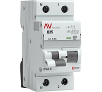 Дифференциальный автомат EKF DVA-6, 1P+N, 25А, 300мА, 6кА, AVERES SQrcbo*6-1pn-25B-300-a-av