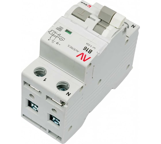 Дифференциальный автомат EKF DVA-6, 1P+N, 16А, 30мА, 6кА, AVERES, rcbo6-1pn-16B-30-a-av