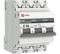 Автоматический выключатель EKF PROxima ВА 47-63 3P, 10А, 6кА SQ mcb4763-6-3-10C-pro