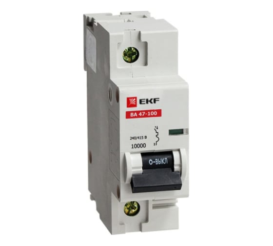 Автоматический выключатель EKF ВА 47-100, 1P, 50А, 10kA SQmcb47100-1-50C