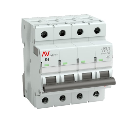 Автоматический выключатель EKF AVERES AV-10, 4P, 4A, 10kA mcb10-4-04D-av