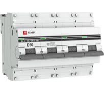 Автоматический выключатель EKF PROxima ВА 47-100, 4P, 50А, 10kA mcb47100-4-50D-pro