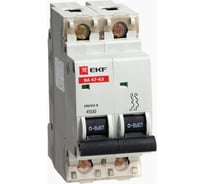 Автоматический выключатель EKF ВА 47-63, 2P, 10А, 4,5kA SQmcb4763-2-10D