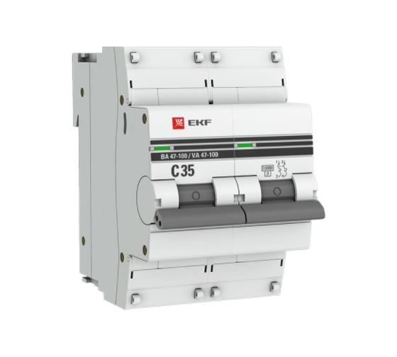 Автоматический выключатель EKF PROxima ВА 47-100, 2P, 35А, 10kA mcb47100-2-35C-pro