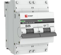 Автоматический выключатель EKF PROxima ВА 47-100, 2P, 25А, 10kA mcb47100-2-25D-pro