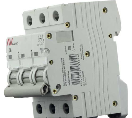 Автоматический выключатель EKF AVERES AV-6, 3P, 40A, 6kA mcb6-3-40C-av