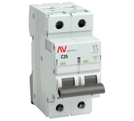 Автоматический выключатель EKF AVERES AV-6 DC, 2P, 25A, 6kA mcb6-DC-2-25C-av
