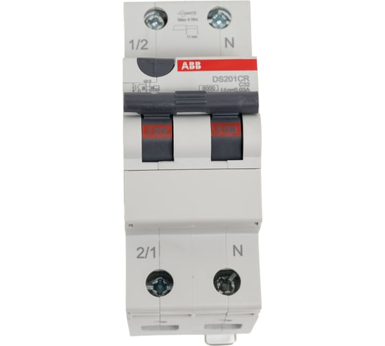 Дифференциальный автомат ABB АВДТ, 2-полюсный (1P+N), 32А, C, 30мА, тип AC, 6кА DS201CR 2CSR755080R1324 1