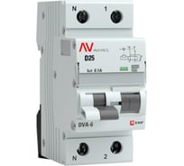 Дифференциальный автомат EKF AVERES DVA-6, 1P+N, 25А, 100мА, 6кА rcbo6-1pn-25D-100-a-av