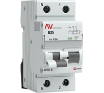 Дифференциальный автомат EKF DVA-6, 1P+N, 25А, 300мА, 6кА, AVERES SQ rcbo*6-1pn-25B-300-ac-av