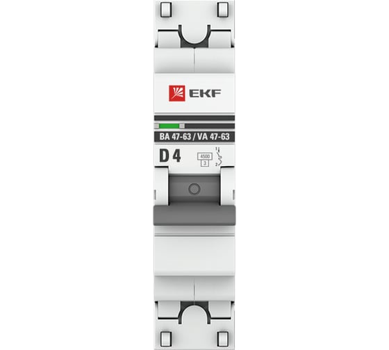 Автоматический выключатель EKF PROxima ВА 47-63 1P, 4А, 4,5kA mcb4763-1-04D-pro