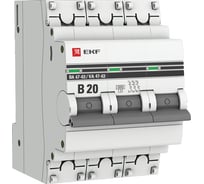 Автоматический выключатель EKF PROxima ВА 47-63 3P, 20А, 6кА SQ mcb4763-6-3-20B-pro