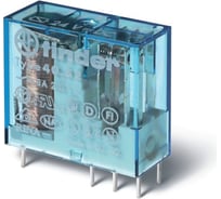 Миниатюрное универсальное электромеханическое реле Finder монтаж на печатную плату или в розетку; выводы с шагом 5мм; 2CO 8A; контакты AgNi; катушка 230В AC; степень защиты RTII 405282300000PAC