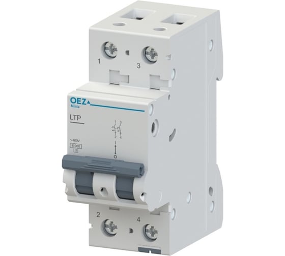 Автоматический выключатель OEZ серия LTP, 2p, 10А, кривая C, 6кА, PI: LTP-10C-2 42229
