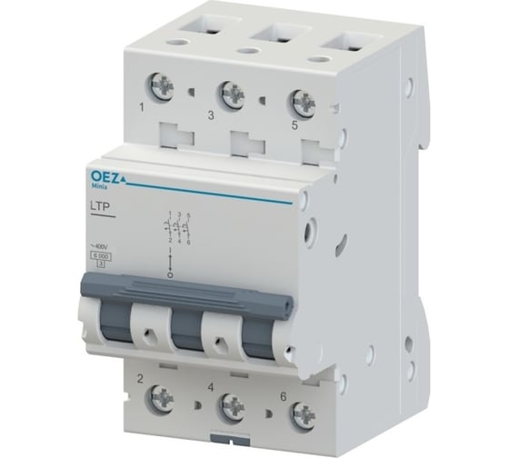 Автоматический выключатель OEZ серия LTP, 3p, 6А, кривая C, 6кА, PI: LTP-6C-3 42252 1