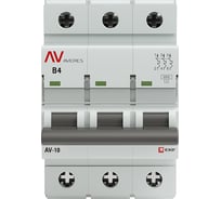 Автоматический выключатель EKF AV-10, 3P, 4A, 10kA, AVERES mcb10-3-04B-av