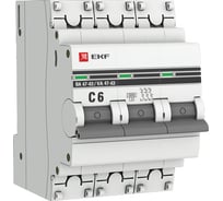 Автоматический выключатель EKF 3P, 6А, 6кА, ВА47-63, PROxima SQmcb4763-6-3-06C-pro