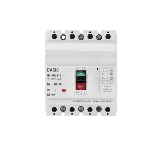 Автоматический выключатель EKF ВА-99М, 630/400А, 3P+N, 50кА, PROxima mccb99-630-400m-4P 1