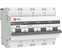 Автоматический выключатель EKF 4P, 40А, 10kA, ВА 47-100, PROxima mcb47100-4-40D-pro
