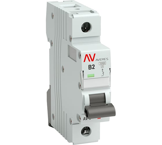Автоматический выключатель EKF AV-10, 1P, 2A, 10kA, AVERES mcb10-1-02B-av