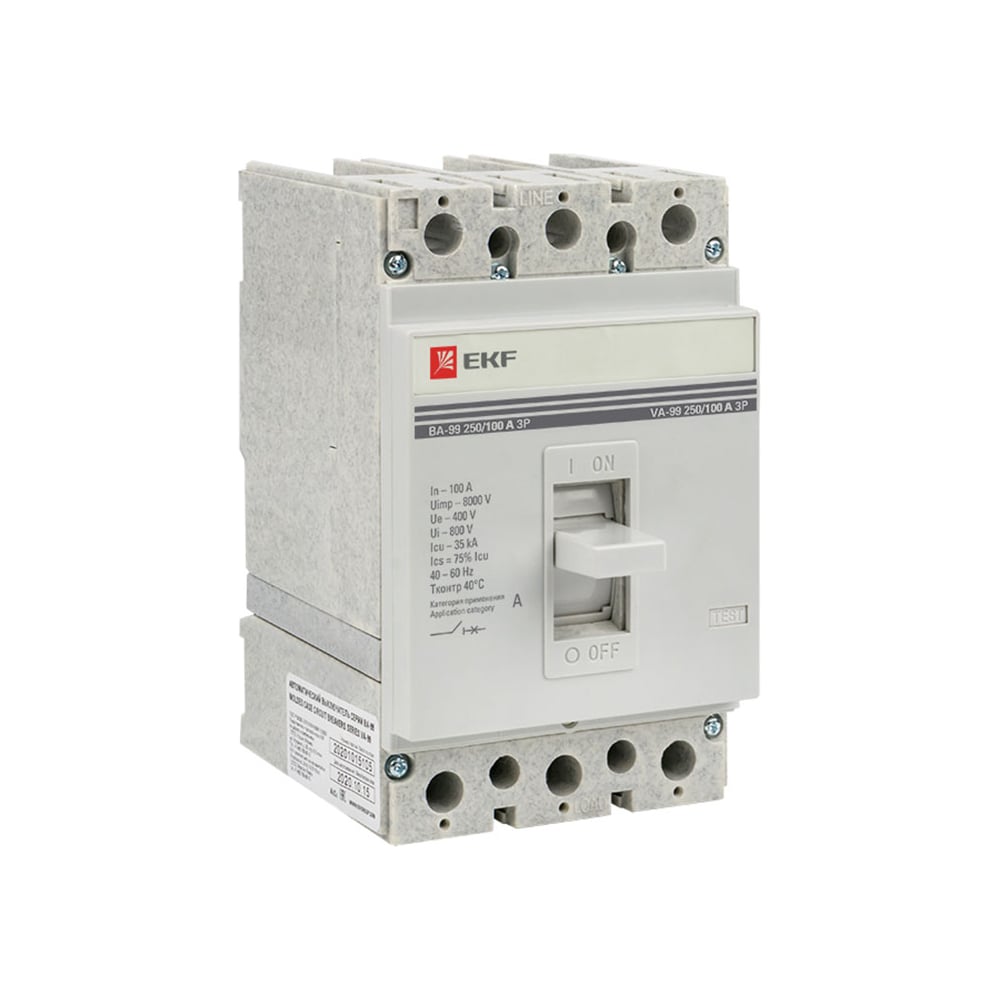 Автоматический выключатель EKF ВА-99, 250/100А, 3P, 35кА, PROxima ...