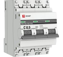 Автоматический выключатель EKF 3P 0,5А 4,5kA ВА 47-63 PROxima mcb4763-3-0.5C-pro