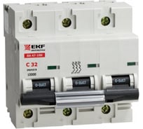 Автоматический выключатель EKF ВА 47-100, 3P 31,5А 10kA SQ mcb47100-3-31.5D