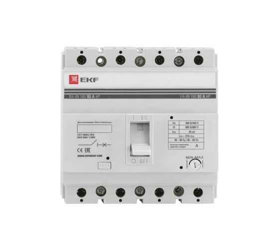 Автоматический выключатель EKF ВА-99 160/80А 4P 35кА PROxima mccb99-160-80-4P