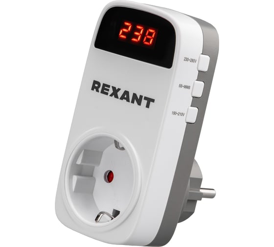 Реле напряжения REXANT «вилка-розетка» c дисплеем 16А 10-6040