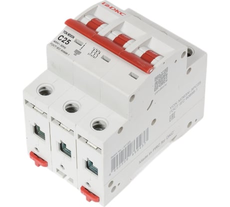 Автоматический модульный выключатель DKC YON max типа MD63N, 6кА, 3 полюса, характеристика C, 25А 1 ШТ MD63N 3PC25 MD63N-3PC25