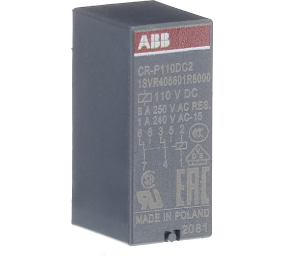 Реле ABB CR-P110DC2 110B DC 2ПК (8А) 1SVR405601R8000 1