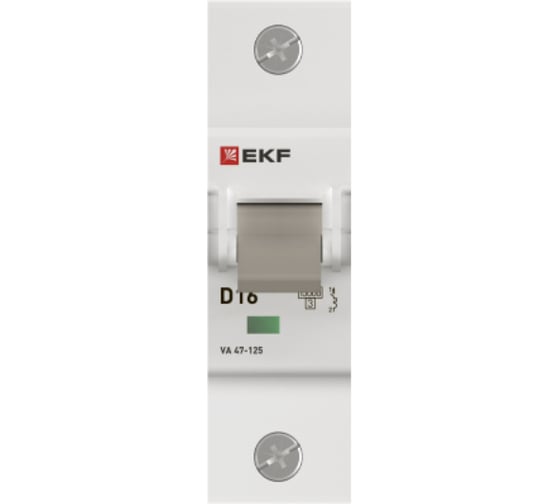 Автоматический выключатель EKF ВА 47-125 1P, 16А, D, 15кА, PROxima mcb47125-1-16D