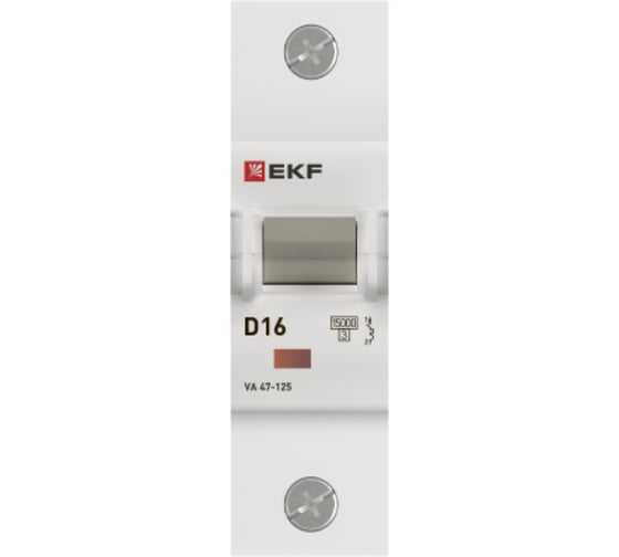 Автоматический выключатель EKF ВА 47-125 1P, 16А, D, 15кА, PROxima mcb47125-1-16D