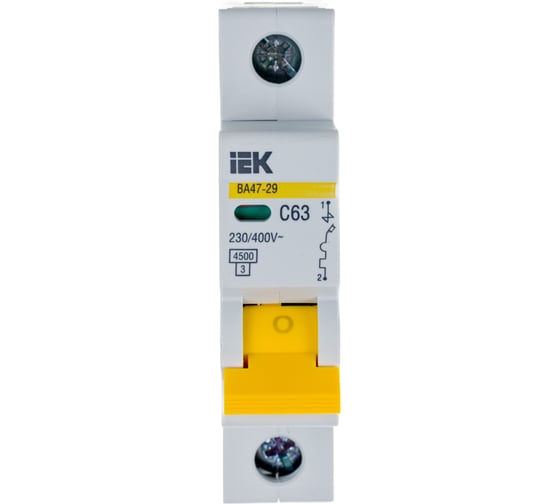 Автоматический выключатель IEK ВА47-29 1Р 63А 4,5кА х-ка С MVA20-1-063-C