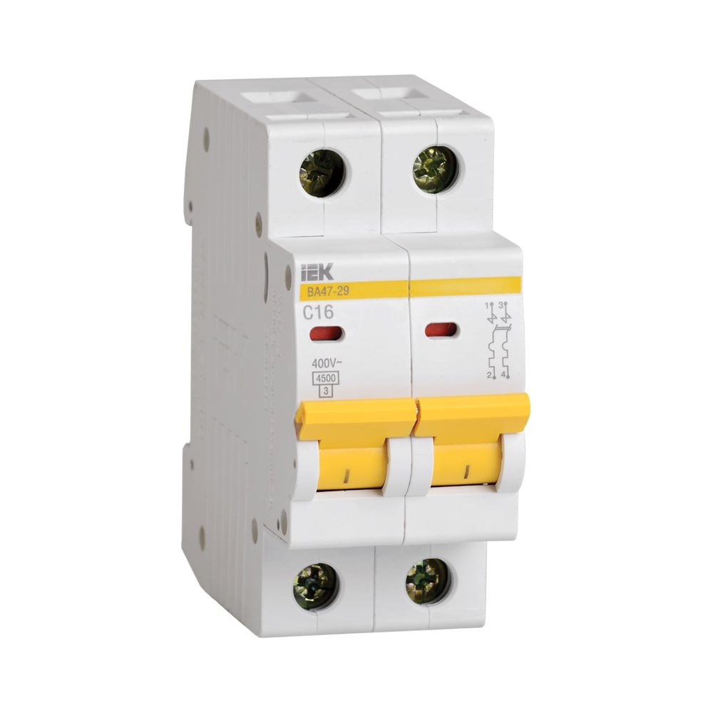 Автоматический выключатель IEK ВА47-29 2Р 6А 4,5кА х-ка D MVA20-2-006-D ...