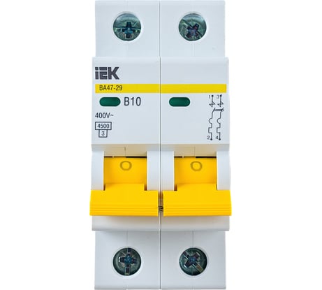 Автоматический выключатель IEK ВА47-29 2Р 10А 4,5кА х-ка В MVA20-2-010-B