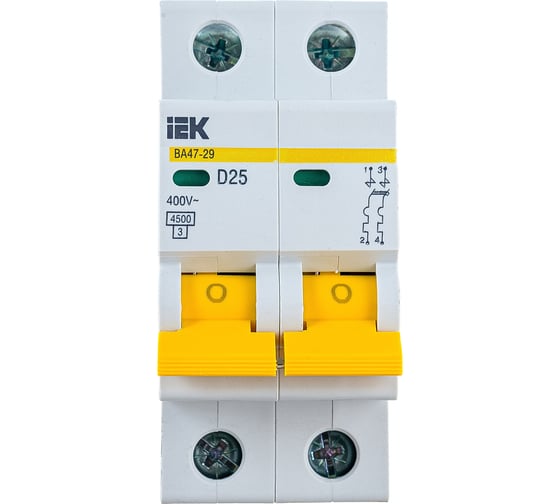 Автоматический выключатель IEK ВА47-29 2Р 25А 4,5кА х-ка D   MVA20-2-025-D