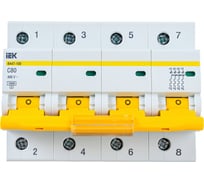 Автоматический выключатель IEK ВА 47-100, 4Р, 80А, 10 кА, х-ка С MVA40-4-080-C