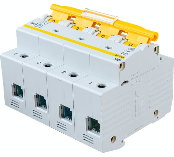 Автоматический выключатель IEK ВА 47-100, 4Р, 80А, 10 кА, х-ка С MVA40-4-080-C