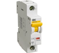 Автоматический выключатель IEK ВА 47-60, 1Р, 16А, 6 кА, х-ка С MVA41-1-016-C