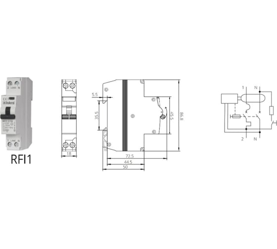 Автомат дифференциальный iskra RFI1-C-16/0,03 УТ-00024435