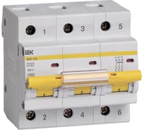 Автоматический выключатель IEK ВА47-100, 3Р, 32А, 10кА, характеристика D MVA40-3-032-D
