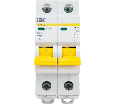 Автоматический выключатель IEK ВА47-29, 2Р, 32А, 4,5кА, х-ка В MVA20-2-032-B