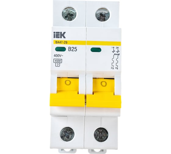 Автоматический выключатель IEK ВА47-29, 2Р, 25А, 4,5кА, х-ка В MVA20-2-025-B