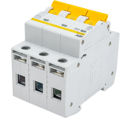 Автоматический выключатель IEK ВА47-29, 3Р, 50А, 4,5кА, х-ка D MVA20-3-050-D