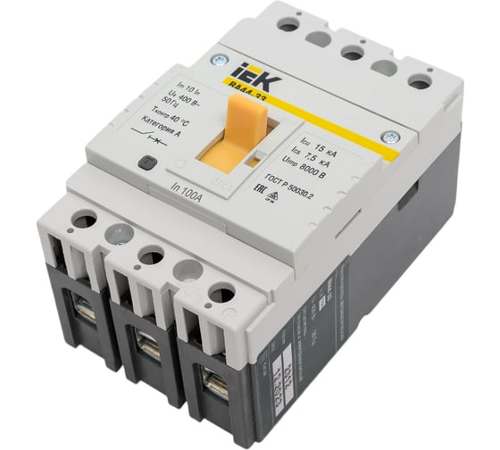 Автоматический выключатель IEK ВА44 33 3Р 100А 15кА SVA4410-3-0100