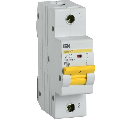 Автоматический выключатель IEK ВА47-150 1Р 100А 15кА х-ка D MVA50-1-100-D